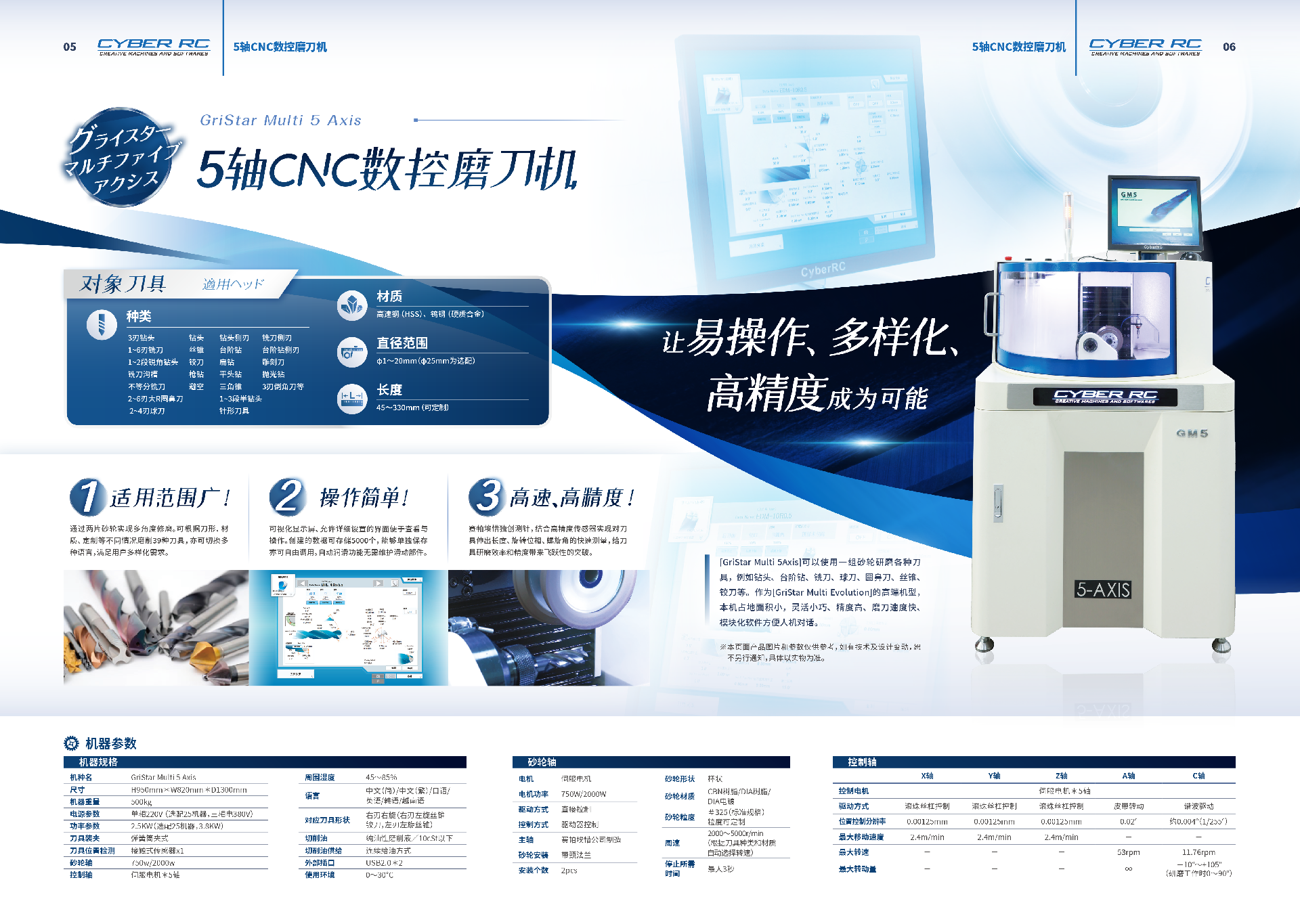 五軸全自動(dòng)數(shù)控磨刀機(jī)